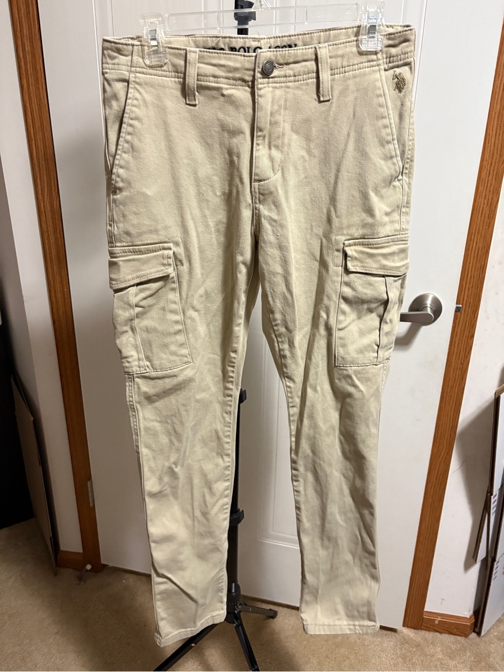 U.S. Polo Assn. Beige Cargo Pants with Side Pockets